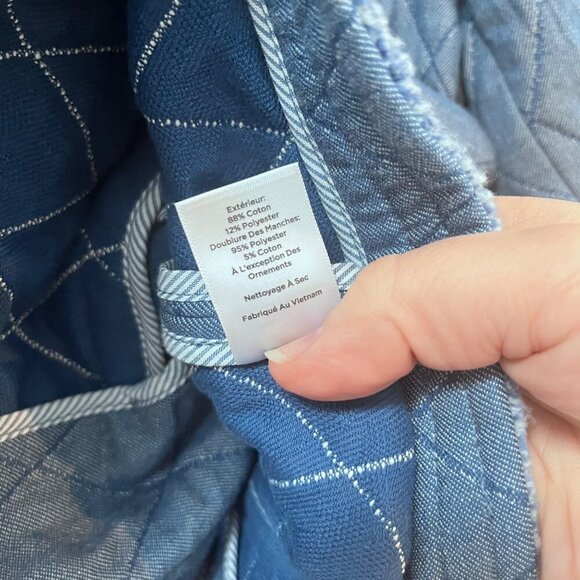 Talbots Fringe Quilted Chambray Jacket - Size 8 - Picture 4 of 7